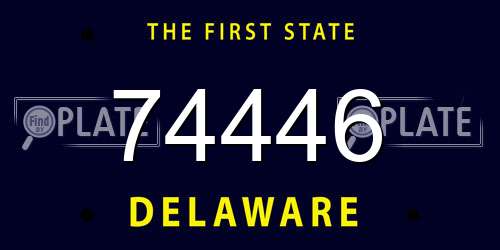 74446 Delaware License Plate