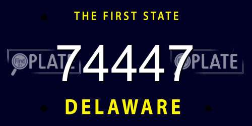 74447 Delaware License Plate