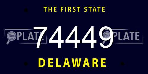 74449 Delaware License Plate