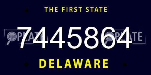 7445864 Delaware License Plate