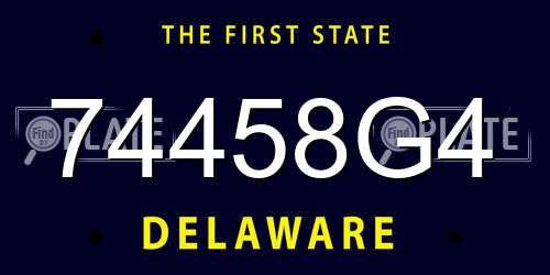 74458G4 Delaware License Plate