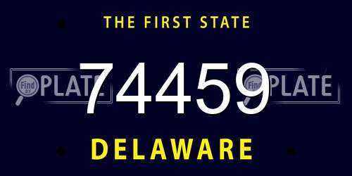 74459 Delaware License Plate