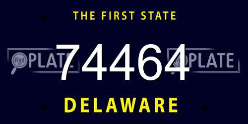74464 Delaware License Plate
