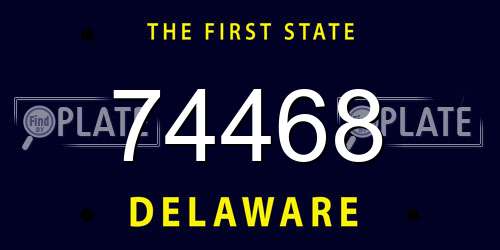74468 Delaware License Plate