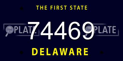 74469 Delaware License Plate