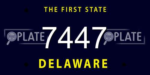 7447 Delaware License Plate