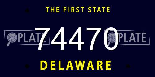 74470 Delaware License Plate