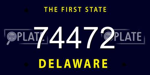 74472 Delaware License Plate