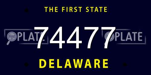 74477 Delaware License Plate