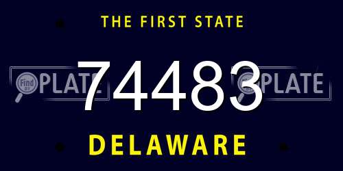 74483 Delaware License Plate