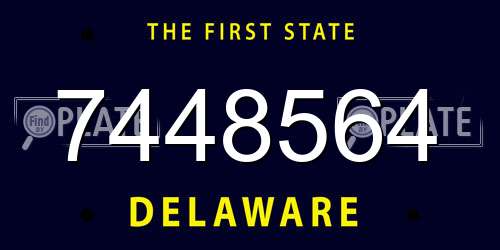 7448564 Delaware License Plate