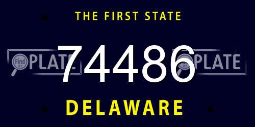 74486 Delaware License Plate