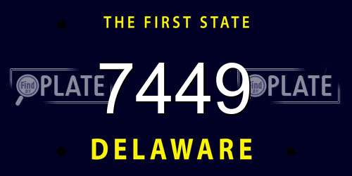 7449 Delaware License Plate