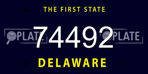74492 Delaware License Plate