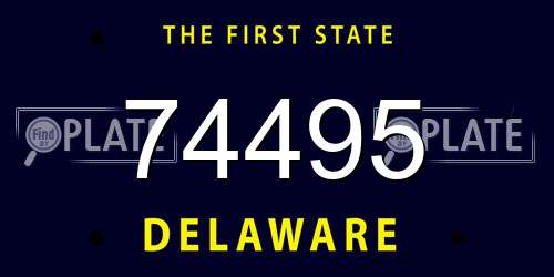 74495 Delaware License Plate