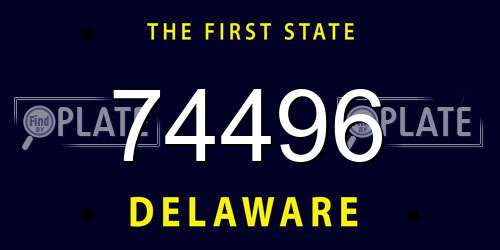 74496 Delaware License Plate