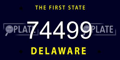 74499 Delaware License Plate
