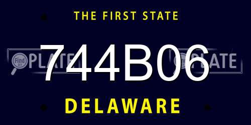 744B06 Delaware License Plate