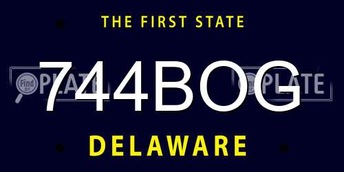 744BOG Delaware License Plate