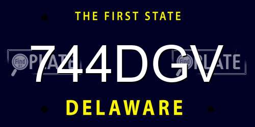 744DGV Delaware License Plate