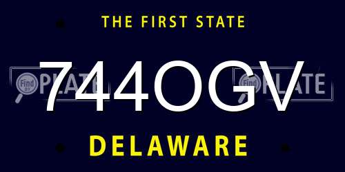 744OGV Delaware License Plate