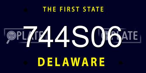 744S06 Delaware License Plate