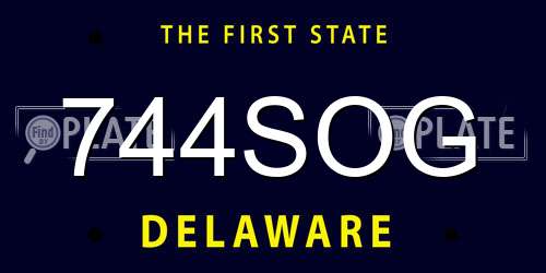 744SOG Delaware License Plate
