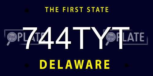 744TYT Delaware License Plate