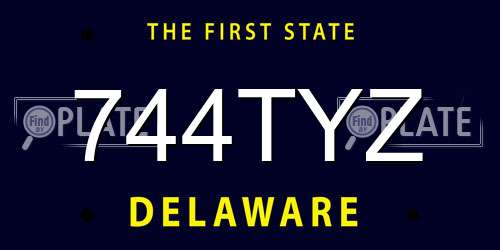 744TYZ Delaware License Plate
