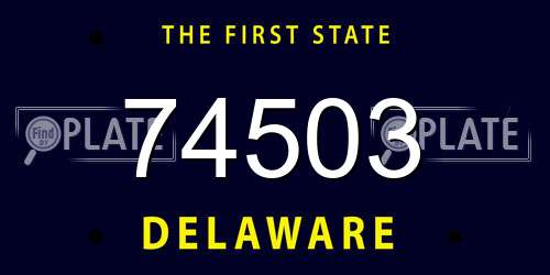 74503 Delaware License Plate