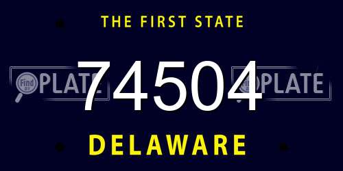 74504 Delaware License Plate