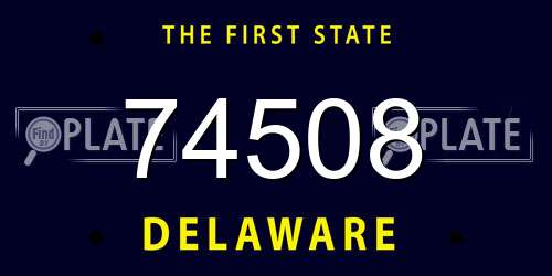 74508 Delaware License Plate