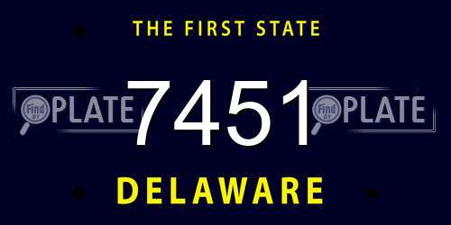 7451 Delaware License Plate