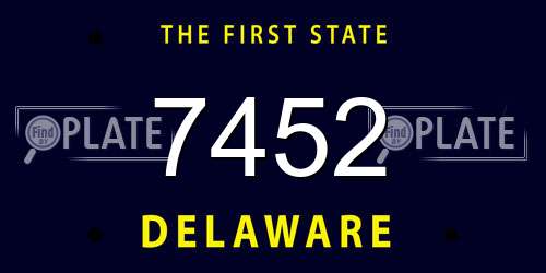 7452 Delaware License Plate