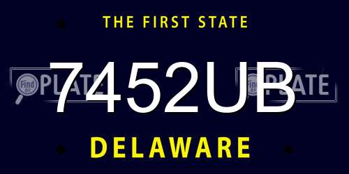 7452UB Delaware License Plate