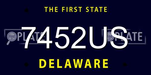 7452US Delaware License Plate