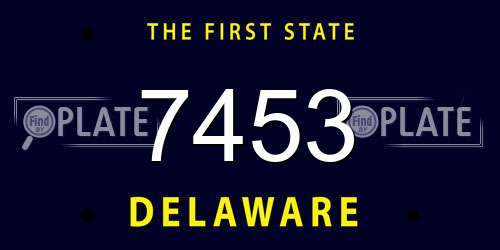 7453 Delaware License Plate