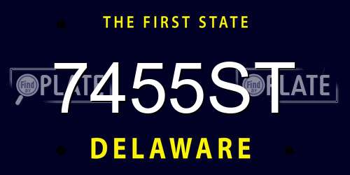 7455ST Delaware License Plate