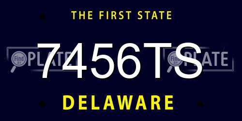 7456TS Delaware License Plate