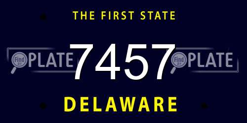 7457 Delaware License Plate