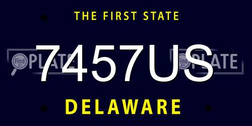 7457US Delaware License Plate