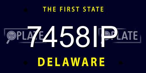 7458IP Delaware License Plate