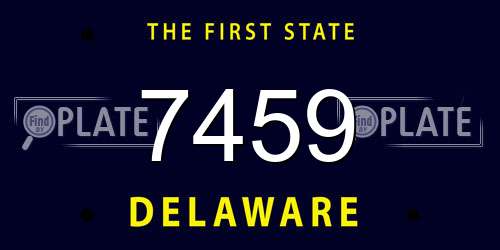 7459 Delaware License Plate