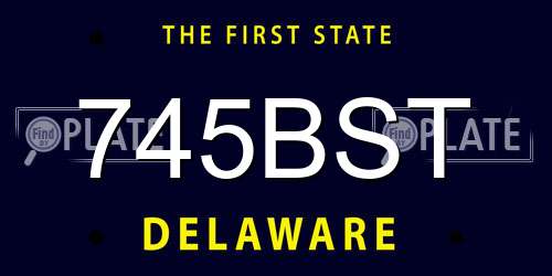 745BST Delaware License Plate