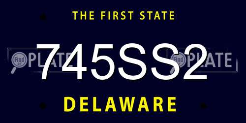 745SS2 Delaware License Plate