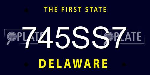 745SS7 Delaware License Plate