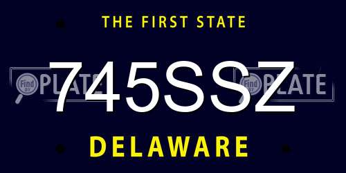 745SSZ Delaware License Plate