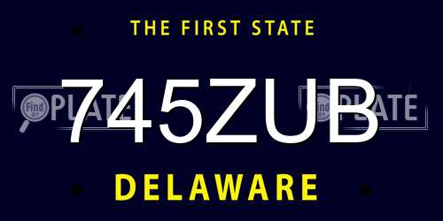 745ZUB Delaware License Plate