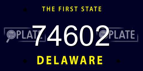 74602 Delaware License Plate