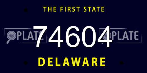 74604 Delaware License Plate